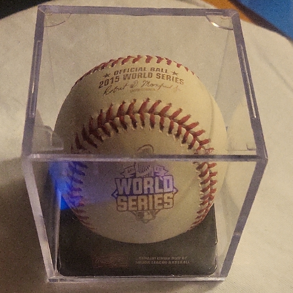 2015 World Series Baseball in Display Case